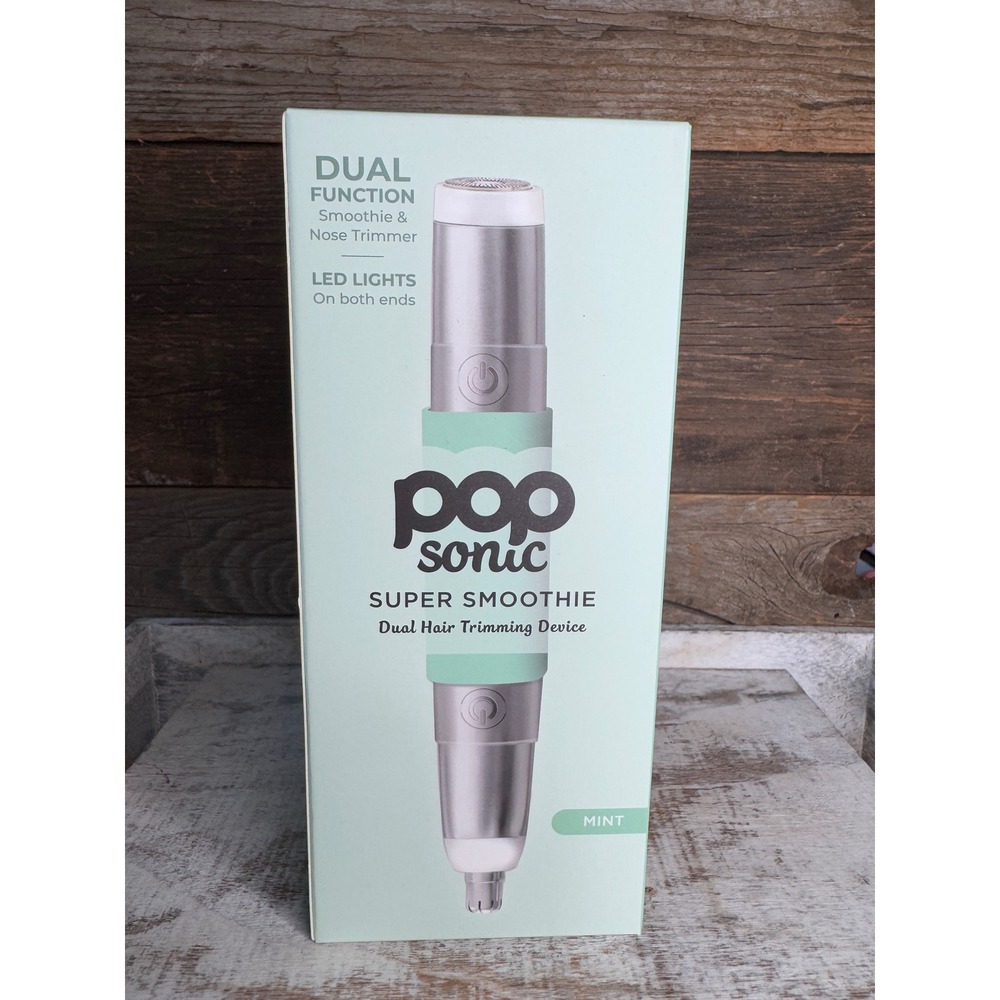 Pop Sonic Super Smoothie Dual Hair Trimming Device Mint New MSRP $30